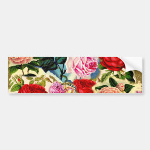   Chic Floral Roos Garden Collage Bumpersticker