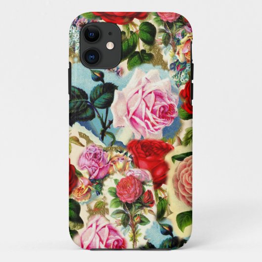   Chic Floral Roos Garden Collage Case-Mate iPhone Case (Achterkant)