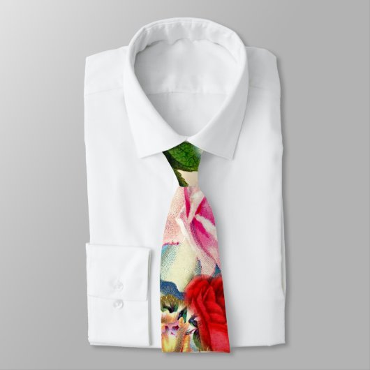   Chic Floral Roos Garden Collage Stropdas (Gebonden)