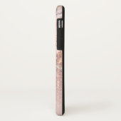 Chic Floral Roos Gold Glitter iPhone X Hoesje (Achterkant/links)