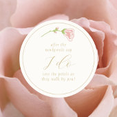 Chic Floral Roos & Ivoren bruiloft Ronde Sticker