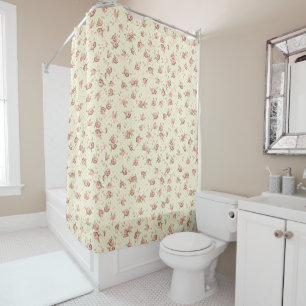 Chic Floral Rosebud Pattern Douchegordijn
