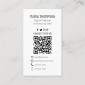 Chic Floral roze pony Professional QR Code Simple Visitekaartje (Voorkant)