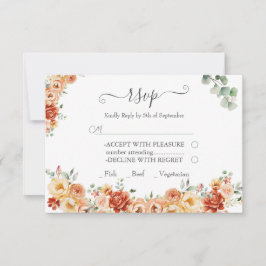 Chic Floral RSVP Huwelijksreactie Kaart
