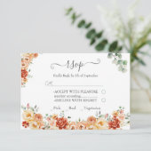 Chic Floral RSVP Huwelijksreactie Kaart (Staand voorkant)