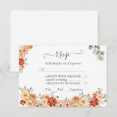 Chic Floral RSVP Huwelijksreactie Kaart (Voorkant / Achterkant)