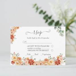 Chic Floral RSVP Huwelijksreactie Kaart