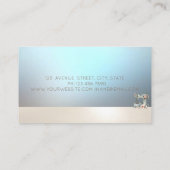 Chic Floral Sewing Machine Blue Business Card Visitekaartje (Achterkant)