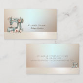 Chic Floral Sewing Machine Business Card Visitekaartje (Voorkant / Achterkant)
