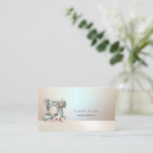 Chic Floral Sewing Machine Business Card Visitekaartje (Staand voorkant)