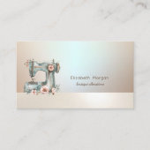 Chic Floral Sewing Machine Business Card Visitekaartje (Voorkant)