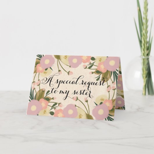 Chic Floral Sister Wil Je Mijn Maid Of Honor Zijn? (Voorkant)