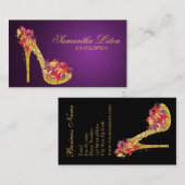 Chic Floral Stilettos toont pompen op hoog niveau Visitekaartje (Voorkant / Achterkant)