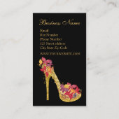 Chic Floral Stilettos toont pompen op hoog niveau Visitekaartje (Achterkant)