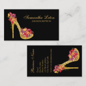 Chic Floral Stilettos toont pompen op hoog niveau Visitekaartje (Voorkant / Achterkant)