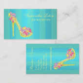 Chic Floral Stilettos toont pompen op hoog niveau Visitekaartje (Voorkant / Achterkant)