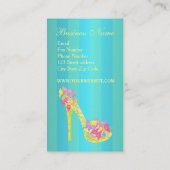 Chic Floral Stilettos toont pompen op hoog niveau Visitekaartje (Achterkant)