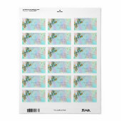 Chic Floral Stippen Holographic Iridescent Etiket (Full Sheet)