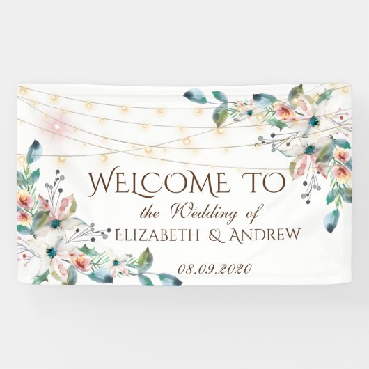 Chic Floral String Lights Spandoek (Horizontaal)