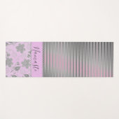 Chic Floral Striped Personalized Yogamat (Voorkant (horizontaal))