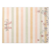  Chic Floral Stripes met monogram Notitieblok (Voorkant)