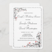 Chic Floral Swirls Couple's Wedding Shower Kaart (Voorkant / Achterkant)