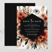 Chic Floral Terracotta bruiloft Save The Date (Voorkant / Achterkant)