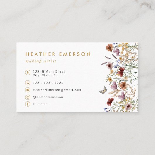 Chic Floral Visitekaartje (Achterkant)
