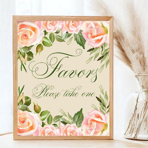 Chic Floral Vrijgezellenfeest gunstteken Poster