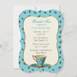 Chic Floral Vrijgezellenfeest Tea Party Invitation Kaart