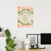 Chic Floral Vrijgezellenfeest Welkomstbord Poster (Thuiskantoor)