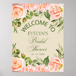 Chic Floral Vrijgezellenfeest Welkomstbord Poster