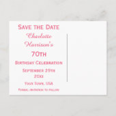 Chic Floral Waterverf 70e verjaardag Bewaar de dat Aankondigingskaart (Achterkant)