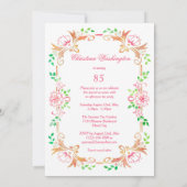 Chic Floral Waterverf 85e Verjaardag Dubbelzijdig Kaart (Achterkant)