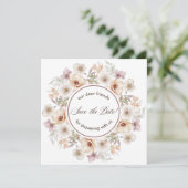 Chic Floral Waterverf Baby in Bloom Baby shower Save The Date (Staand voorkant)