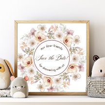 Chic Floral Waterverf Baby in Bloom Baby shower