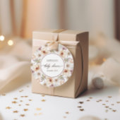 Chic Floral Waterverf Baby shower Ronde Sticker