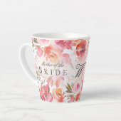 Chic Floral Waterverf Blush Roos Moeder Bride Latte Mok (Linkerhoek)