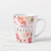 Chic Floral Waterverf Blush Roos Moeder Bride Latte Mok (Rechts)
