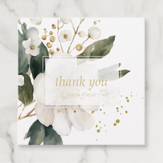Chic Floral Waterverf bruiloft dank u Bedankjes Labels (Voorkant)