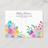 Chic Floral waterverf haarclip barrette display Visitekaartje (Voorkant)