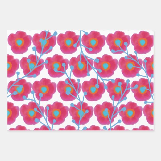  Chic Floral Waterverf Inpakpapier Vel (Voorkant 2)