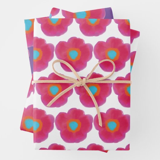  Chic Floral Waterverf Inpakpapier Vel (In situ)