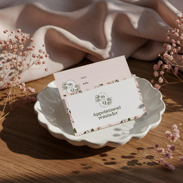 Chic Floral Waterverf Monogram Crest Logo Brand Afsprakenkaartje