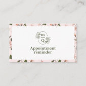 Chic Floral Waterverf Monogram Crest Logo Brand Afsprakenkaartje (Voorkant)