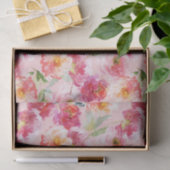 Chic Floral Waterverf Pink Peonies Patroon Tissuepapier (Geschenk)