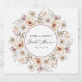 Chic Floral Waterverf Vrijgezellenfeest Sparkling Wijnetiket (Enkel label)