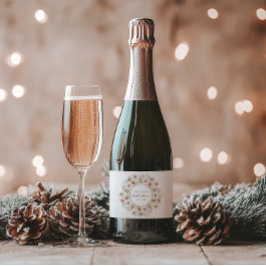 Chic Floral Waterverf Vrijgezellenfeest Sparkling Wijnetiket