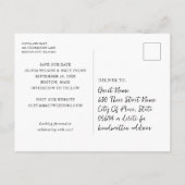 Chic Floral we wedden om de datum op te slaan Aankondigingskaart (Achterkant)