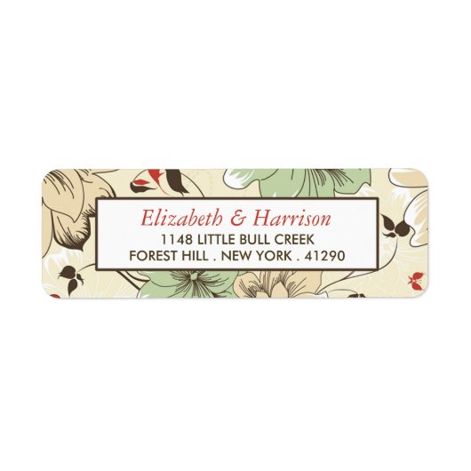  Chic Floral Wedding Etiket (Voorkant)